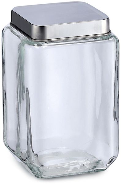 ZELLER 19908 Vorratsglas 1500 ml mit Edelstahldeckel, ca. 11 x 11 x 18 cm
