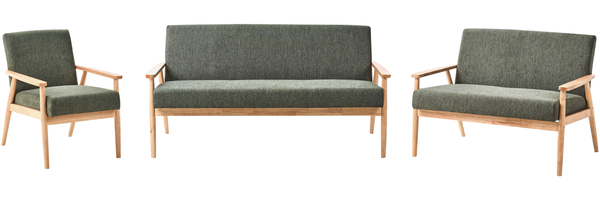 Sofa Set 6-Sitzer ESRUM Stoff Hellbraun Grün
