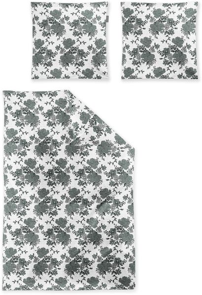 Irisette Easy Soft-Seersucker Bettwäsche 155x220 Blüten salbei weiß 8618-30