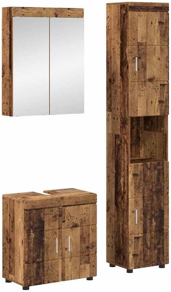 vidaXL Badezimmermöbel-Set TULUM 3 pcs Altholz 60 x 34 x 63 cm 3398042