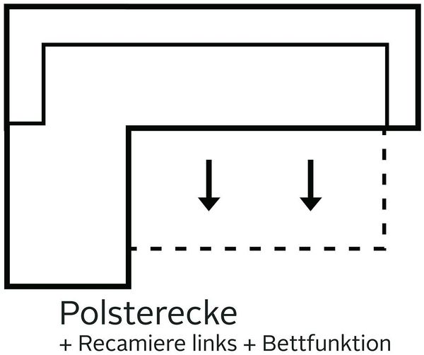 Home affaire Ecksofa Ventura L-Form, wahlweise mit Bettfunktion und Bettfunktion/Bettkasten