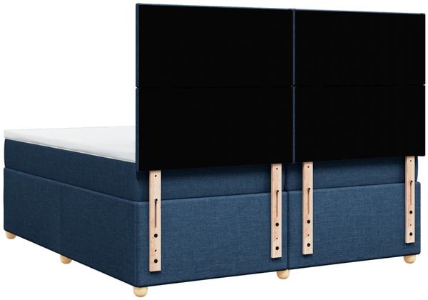 vidaXL Boxspringbett mit Matratze Blau 200x200 cm Stoff 3291386 Bild 6