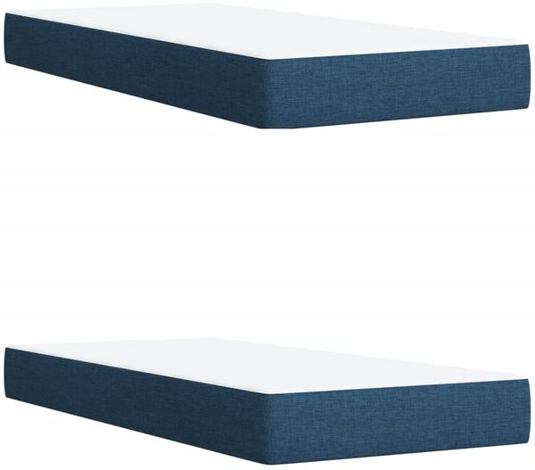 vidaXL Boxspringbett mit Matratze Blau 200x200 cm Stoff 3291386 Bild 10