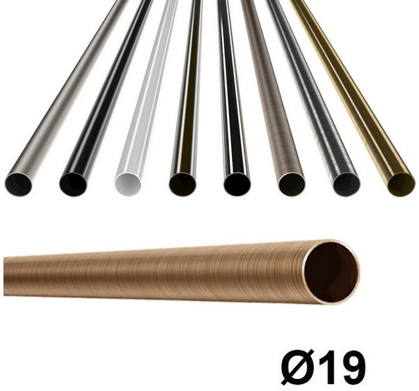 MDEKOR Gardinenstange Gardinenrohr aus Metall – Stahlrohr für Stangen Ø 16, 19 & 25 mm, Ø 19 mm Kupfer, Länge 120 cm