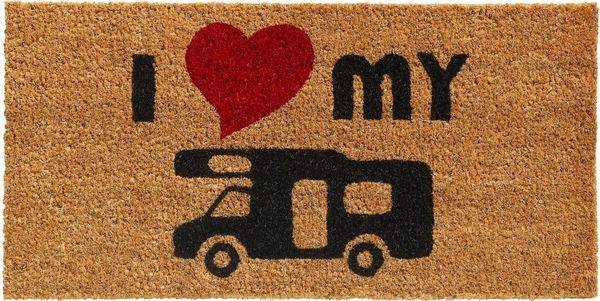 matches21 HOME & HOBBY Fußmatte Kokosmatte Wohnmobil Camping als aussen Sauberlaufmatte, rechteckig, Höhe: 15 mm, Rutschfeste Kokos-Türmatte als Outdoor Schmutzfangmatte 25x50 cm