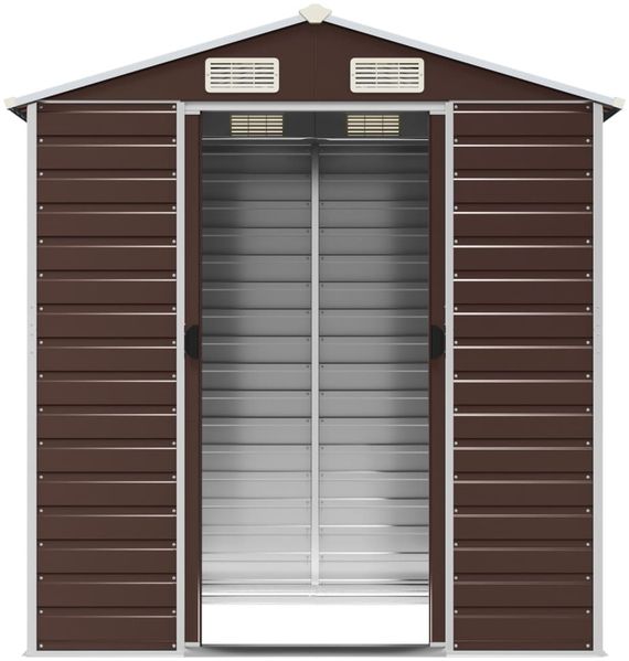 vidaXL Gerätehaus Braun 191x130x198 cm Verzinkter Stahl 3188264 Bild 5
