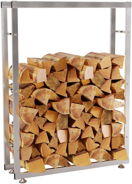Kaminholzregal innen Metall SATLO - für Feuerholz Brennholzregal innen Kaminholzständer Kaminholzhalter Feuerholzregal InnenEdelstahl, 25x80x150cm