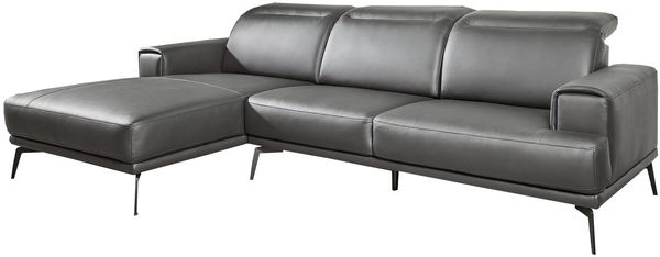 Ecksofa Gera / GB111AR left, Leder, Schwarz