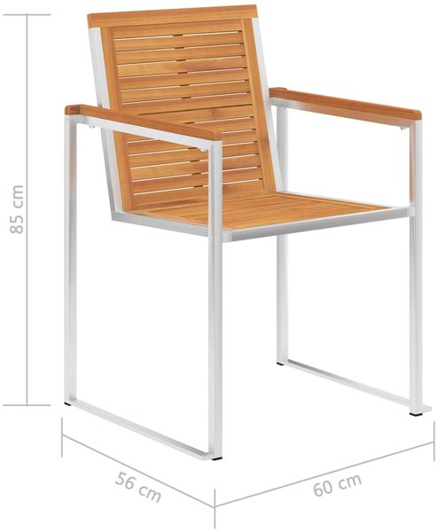 vidaXL Gartenstühle mit Kissen 2 Stk. Massivholz Akazie und Stahl 3061492 Bild 11