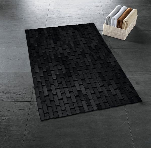 Kleine Wolke Badematte Palito, Höhe 5 mm, rutschhemmend beschichtet, Bambus, Holz, rechteckig, Holzmatte, 100% Bambus, 50x70 cm Bild 2