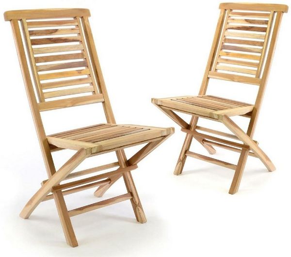 VCM Gartenstuhl Gartenstuhl klappbarer Klappstuhl Holz Teak