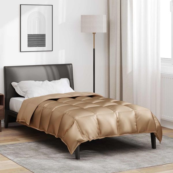 vidaXL Winterbettdecke Gold 140 x 220 cm Satin und Mikrofaser 42025842