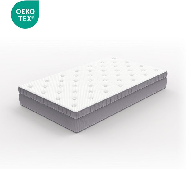 Flieks Matratze 120 x 200, H3, Höhe 25cm, Taschenfederkernmatratze 7-Zonen Federkern & Schaumstoff, 10 Schichten Luxusmatratze, Oeko-TEX