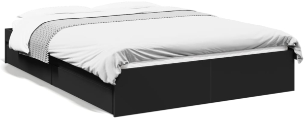 vidaXL Bettgestell mit Schubladen Schwarz 140x200 cm Holzwerkstoff 3280658