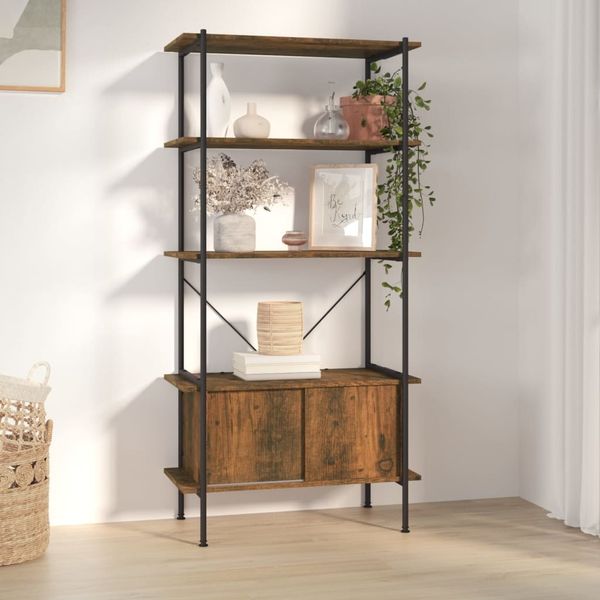 vidaXL Regal mit 5 Böden und Schrank 80 x 40 x 163 cm Stahl Holzwerkstoff [336356]