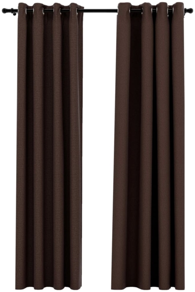 vidaXL Verdunkelungsvorhänge Ösen Leinenoptik 2 Stk. Taupe 140x225 cm 321201