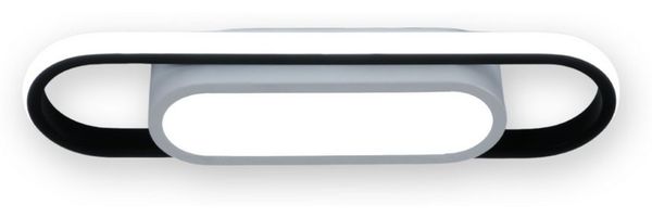 Riserva Deckenleuchte LED Deckenleuchte Schwarz Weiß 24W Oval modern 40 cm, LED wechselbar