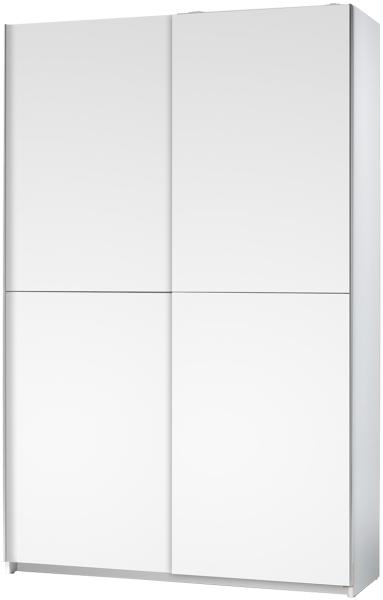 Schwebetürenschrank >Fred< in Weiß - 125x195.5x38cm (BxHxT)