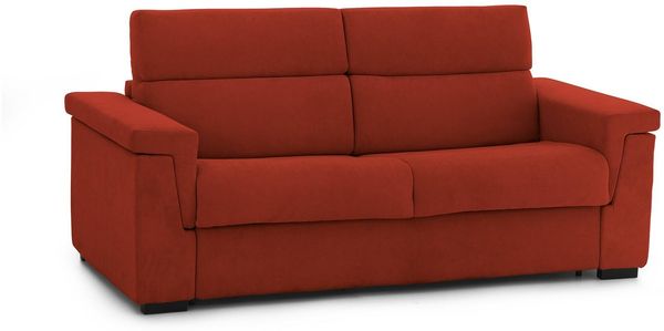 Dmora 2-Sitzer Schlafsofa Tenna, Schlafsofa fürs Wohnzimmer, gepolstert, abnehmbar, 100 % Made in Italy-Qualität, 185x95 h100 cm, Orange