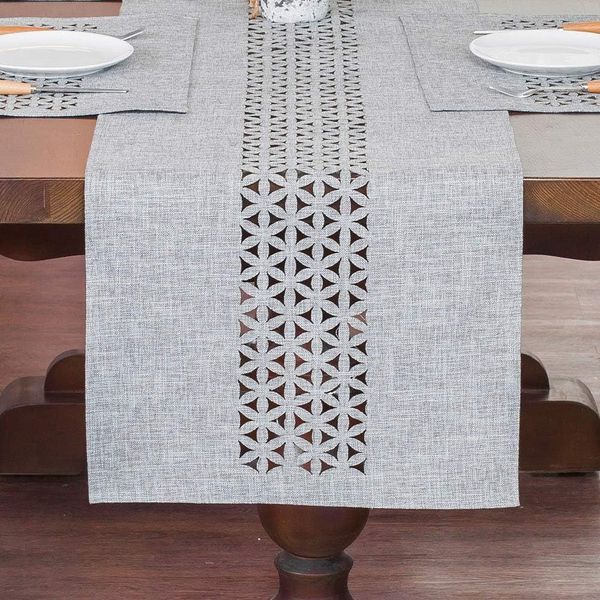 ABC Tischläufer, grau, Polyester / Textil, 1 x 30 x 25 cm