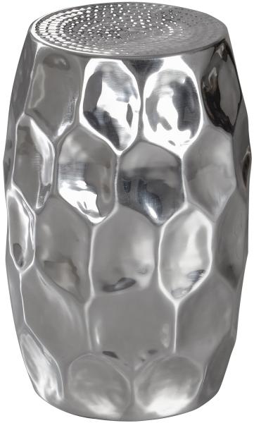 Wohnling Beistelltisch YADA 30 x 47 x 30 cm Aluminium Dekotisch orientalisch rund, silber