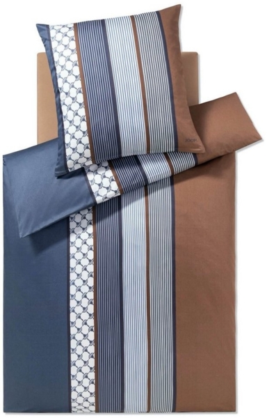 JOOP 'Cornflower Stripe' Bettwäsche, Baumwolle, Ocean, 155x220 cm + 80x80 cm