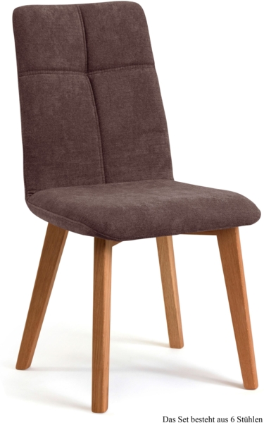 Esszimmerstuhl (6er-Set) Dillian 47 x 92 x 60 Eiche geölt/Braun
