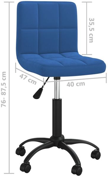 vidaXL Bürostuhl Drehbar Blau Samt [334360] Bild 8