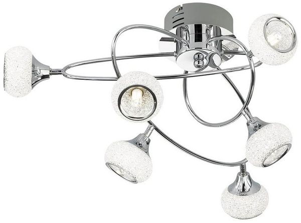 Deckenleuchte, 6-Flammig, chrom, D 57 cm Bild 2