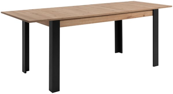 Calicosy 'TOLOSA' Ausziehbarer Esstisch von 150 bis 200 cm Eiche und Schwarz - Helles Holz Bild 6