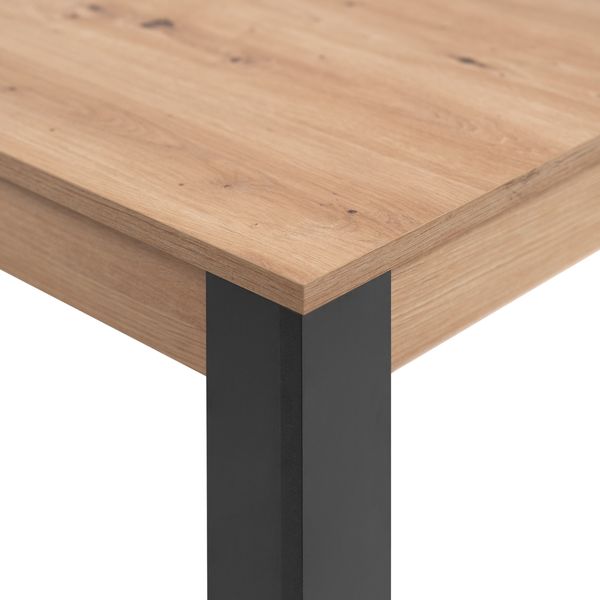 Calicosy 'TOLOSA' Ausziehbarer Esstisch von 150 bis 200 cm Eiche und Schwarz - Helles Holz Bild 8