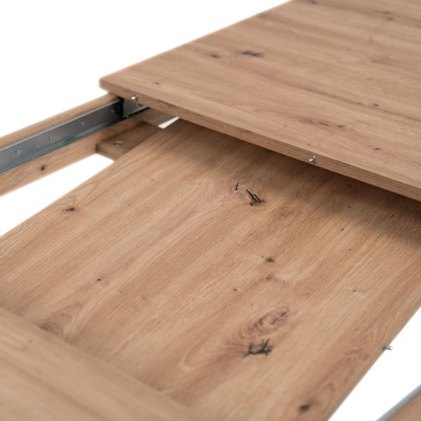 Calicosy 'TOLOSA' Ausziehbarer Esstisch von 150 bis 200 cm Eiche und Schwarz - Helles Holz Bild 9
