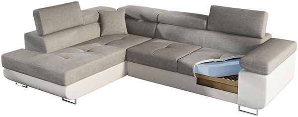 Eltap Anton Ecksofa, Stoff, Beige / Weiß, links Bild 11
