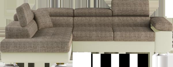 Eltap Anton Ecksofa, Stoff, Beige / Weiß, links