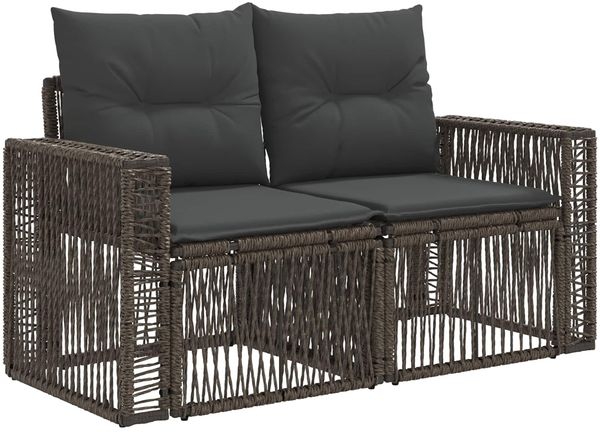 vidaXL Gartensofa-set 11 pcs Grau und Dunkelgrau Poly-Rattan 3435323 Bild 2