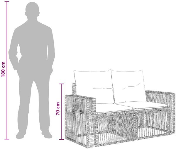 vidaXL Gartensofa-set 11 pcs Grau und Dunkelgrau Poly-Rattan 3435323 Bild 8
