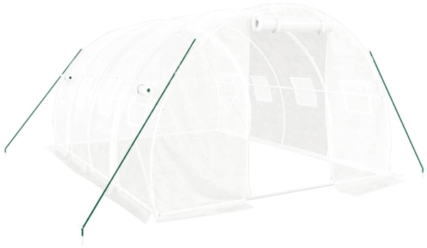 vidaXL Gewächshaus mit Stahlrahmen Weiß 12 m² 4x3x2 m 3188050