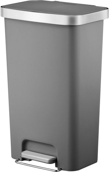 FACKELMANN Mülleimer SEATTLE, Pedal-Abfalleimer 45L, stilvoller Mülleimer mit Soft-Close System & robustem Pedal