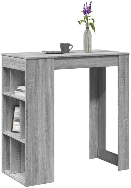 Bartisch, Stehtisch, Bistrotisch mit Regal Grau Sonoma 102x50x103,5 cm Holzwerkstoff