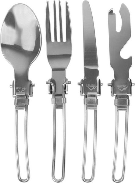 normani Besteck-Set Essbesteck 4-teilig Alabama (4-tlg), Edelstahl, Outdoorbesteck Campingbesteck Feldbesteck Besteckset 5in1 Funktion