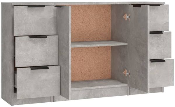 3 Stk. Sideboards, Kommoden Betongrau Holzwerkstoff j3658p Bild 6