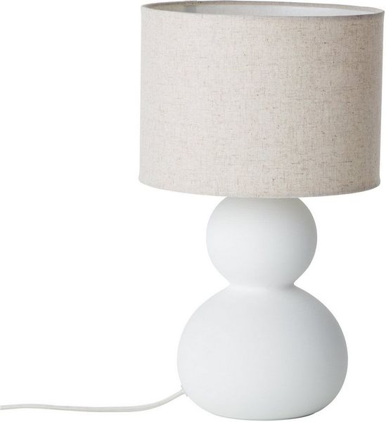 LeGer Home by Lena Gercke Tischleuchte Malu, ohne Leuchtmittel, max. 40W, Leinenschirm, Keramik, Höhe: 37,5 cm, Ø 22 cm