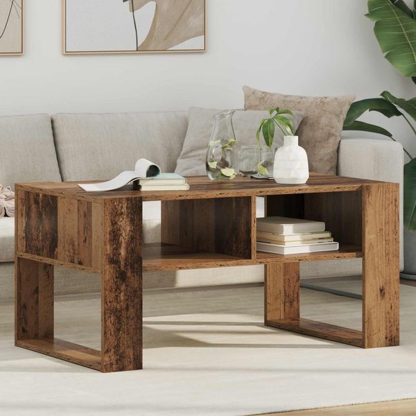 vidaXL Couchtisch mit Speicher Altholz 92 x 53 x 45 cm Holzwerkstoff 8000098