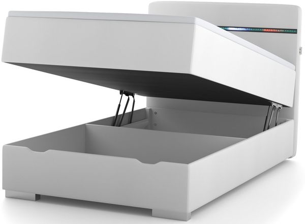wonello Boxbett Monza 2, inkl. LED-Beleuchtung, Bettkasten, USB A+C Anschluss und Topper