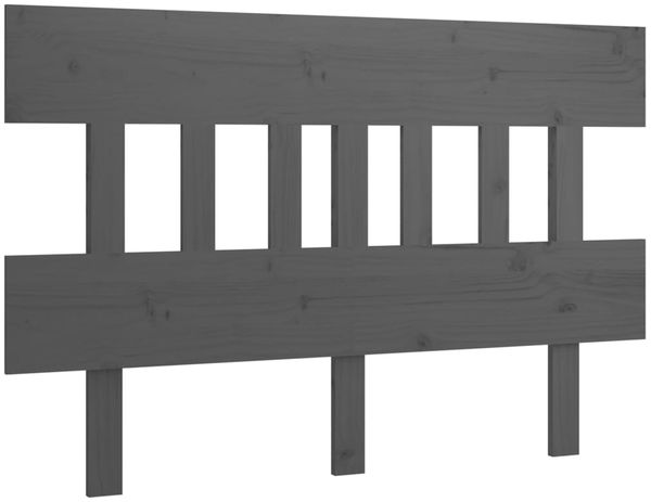 Kopfteil, Bettkopfteil, Minimalistisch Grau 123,5x3x81 cm Massivholz Kiefer