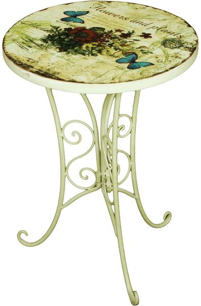 Bistrotisch, Blüten-Design, Schmetterling, Altweiß, 38 cm