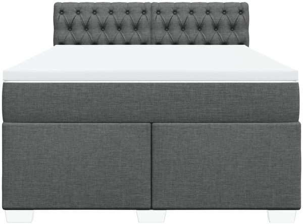vidaXL Boxspringbett mit Matratze Dunkelgrau 160x200 cm Stoff 3288247 Bild 6