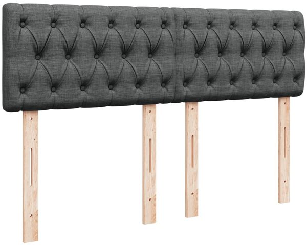 vidaXL Boxspringbett mit Matratze Dunkelgrau 160x200 cm Stoff 3288247 Bild 7