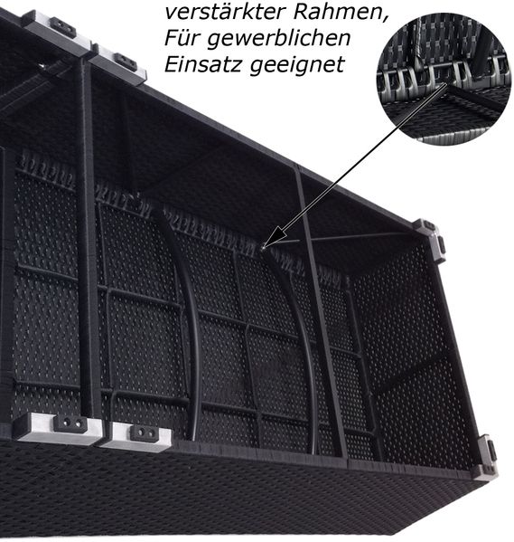 Sonnenliege Verona High mit Rollen und Auflage Creme-Weiss, Farbe Schwarz Bild 6