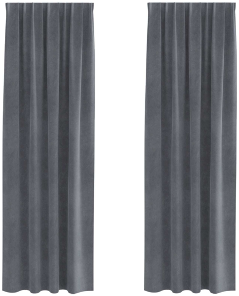 vidaXL Verdunkelungsvorhänge 2 pcs Hellgrau 140 x 260 cm Samt 4107292